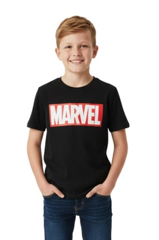Koszulka dziecięca Marvel z nadrukiem czarna r. 128