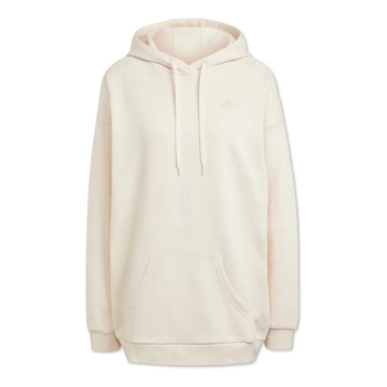 Bluza damska Adidas Oversize Hoodie beżowa kangurka bawełniana
