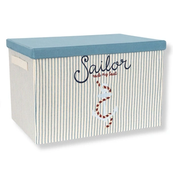 Pudełko z pokrywą Konges Sløjd do przechowywania w paski motyw marynarski