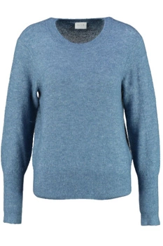 Sweter damski Vila Vigiselle niebieski klasyczny