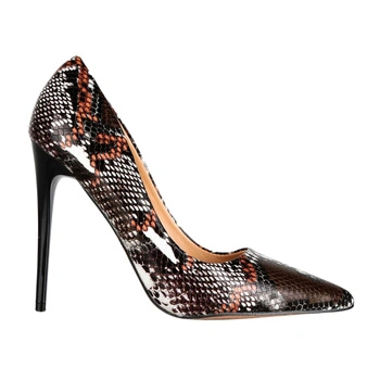 Buty damskie Mulanka szpilki z wężowym wzorem do szpica 12 cm