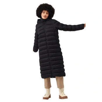 Płaszcz damski Regatta Elender z kapturem pikowany zimowy czarny