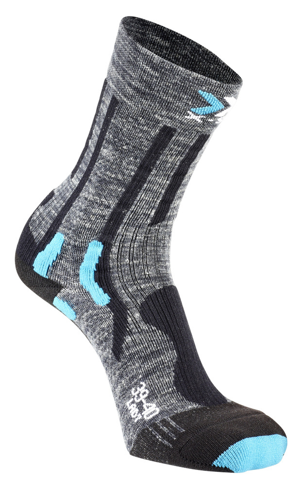 X-Socks Trek x Merino Socks Outdoor Trekking Hiking Walking Men Women Socks - Charcoal Mais Melange/Grey/Black, 39/41
