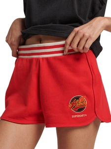 Spodenki damskie Superdry Vintage Colegiate szorty dresowe czerwone