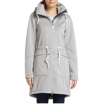 Płaszcz damska IceBound szary długo dzianinowy z kapturem