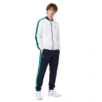 Kompletny męski dres Lacoste Sport spodnie + kurtka biały r. XS
