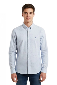 Koszula męska Calvin Klein niebieska w kropeczki