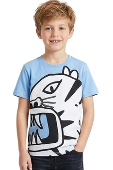 Koszulka chłopięca Desigual Milagrosa niebieska z nadrukiem