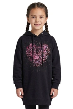 Bluza dziewczęca Desigual Ariza czarna z kapturem