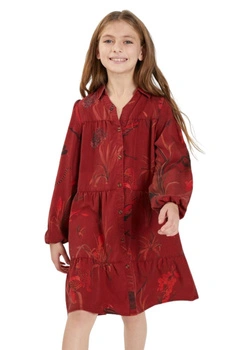 Sukienka dziewczęca Desigual Vervena bordowa kaskadowa r. 98