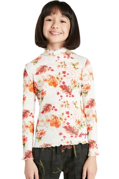 Bluzka dziewczęca Desigual Leo w kwiaty z długim rękawem r. 98