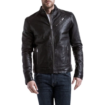 Kurtka męska skórzana Blue Wellford Mino czarna pilotka