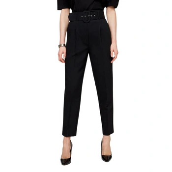 Spodnie damskie Naf Naf Egiselle cygaretki z wysokim stanem w kant