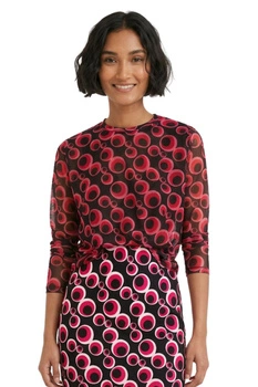 Bluzka damska Desigual Daria przeźroczysta w koła