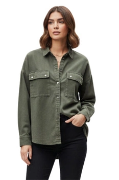 Bluzka damska Tommy Hilfiger Garment Dye zielona