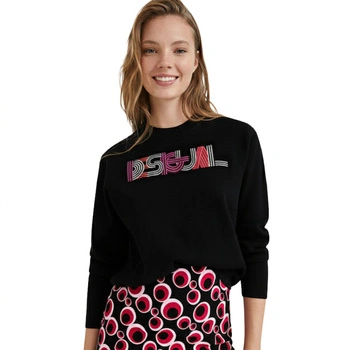 Sweter damski Desigual Template czarny z logo
