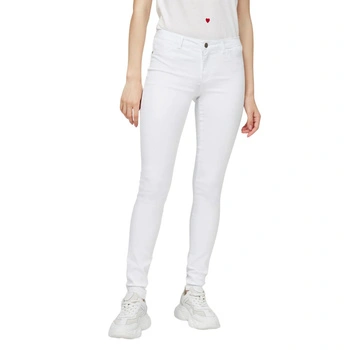 Spodnie damskie Naf Naf Coaty białe rurki bawełniane