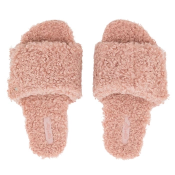 Kapcie damskie Flip Flop Pool*Curly Velcro ciepłe wygodne klapki różowe