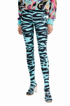 Legginsy damskie Desigual ze stopami nadruk zebra r. L