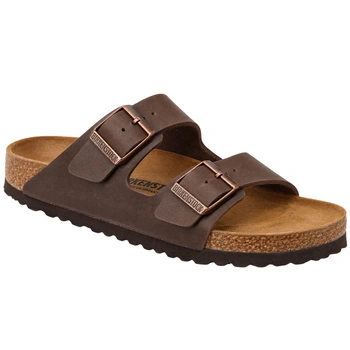 Klapki damskie Birkenstock Arizona skórzane birko-flor brązowe r. 41