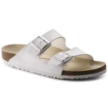 Klapki męskie Birkenstock Arizona skórzane Birko-flor regular białe r. 47