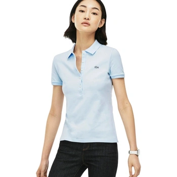 Koszulka damska Lacoste Slim Fit Polo bawełniana polówka klasyczna niebieska r. XXS