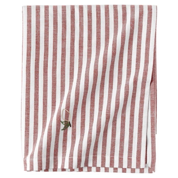 Obrus na stół Westwing Melony bawełniany w paski biało-czerwony 170x350 cm