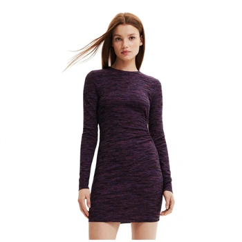 Sukienka damska Desigual Michigan fioletowa mini r. XL