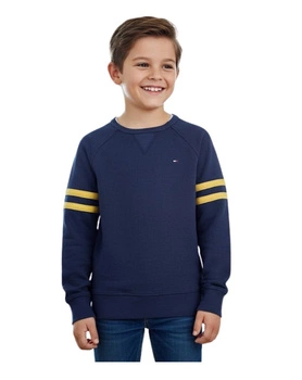 Sweter chłopięcy Tommy Hilfiger Waffle dziecięcy granatowy