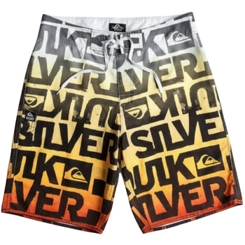Spodenki kąpielowe chłopięce Quiksilver pomarańczowe z logotypem