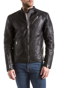 Kurtka męska Blue Wellford Atur skórzana czarna pilotka