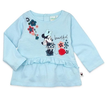 Koszulka dziewczęca Disney Minnie Mouse bawełniana niebieska