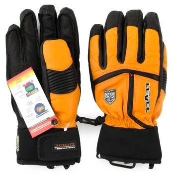 Rękawice męskie Level Off Piste Leather narciarskie pomarańczowy