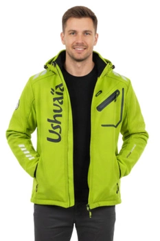 Kurtka męska Ushuaia Ronald z polarem softshell jasno zielony r. M