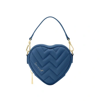 Torebka damska Weat Mini Heart serce mała granatowa skórzana