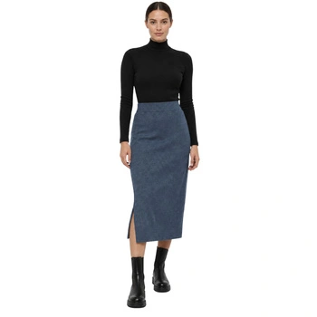 Spódnica damska Rodier dzianinowa midi granatowa r. XL