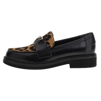 Buty damskie Guess skórzane lordsy czarne panterka mokasyny r. 40