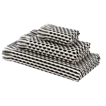 Zestaw ręczników Westwing Juniper 100% bawełna 600 g/m² 3 elementy biało-czarne