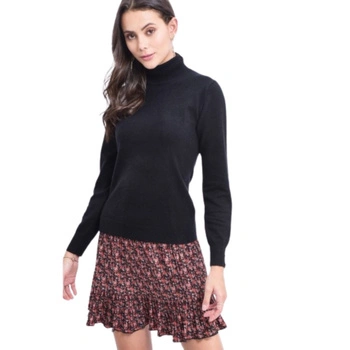 Sweter damski C&JO czarny golf z jedwabiem i kaszmirem r. XXL