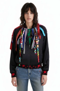 Kurtka damska Desigual Tree bomberka z tasiemkami