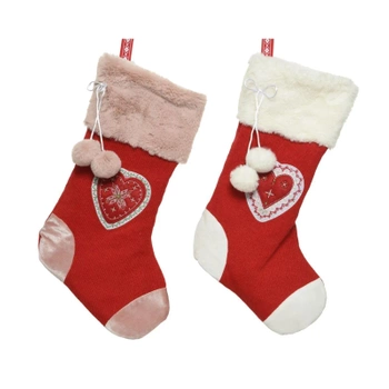 Skarpety świateczne Decoris ozdoby bożonarodzeniowe na prezenty 2 sztuki