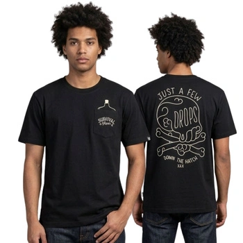 Koszulka męska The Dudes Drops Classic T-Shirt bawełniana czarna r. XL