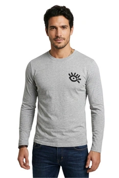 Koszulka męska Desigual Lucas szara z nadrukiem na plecach