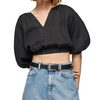 Bluzka damska Pepe Jeans Prabha lniana czarna