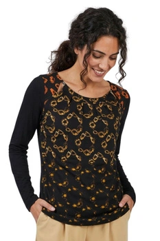 Bluzka damska Desigual Nemea czarna w kwiaty r. S