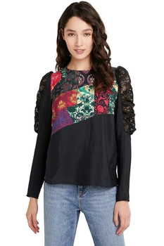 Bluzka damska Desigual Kamirow czarna elegancka