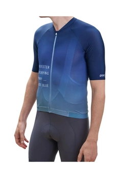 Koszulka męska POC Pristine Print Jersey rowerowa niebieska