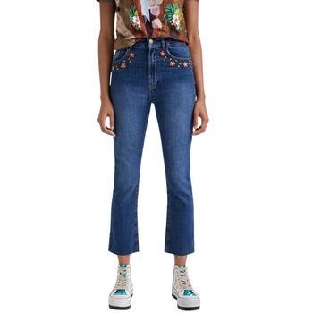 Spodnie damskie Desigual Jerry jeansy flare z haftem r. XS