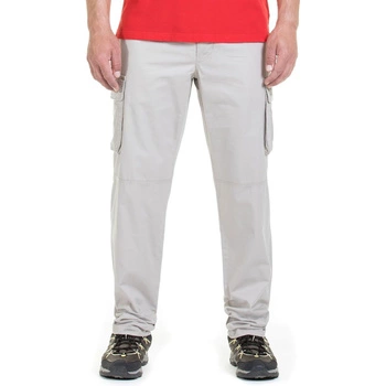 Spodnie męskie Jeep Cargo beżowe z keiszeniami bawełniane