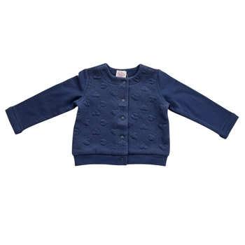 Sweter dziewczęcy Chicco bawełniany granatowy rozpinany